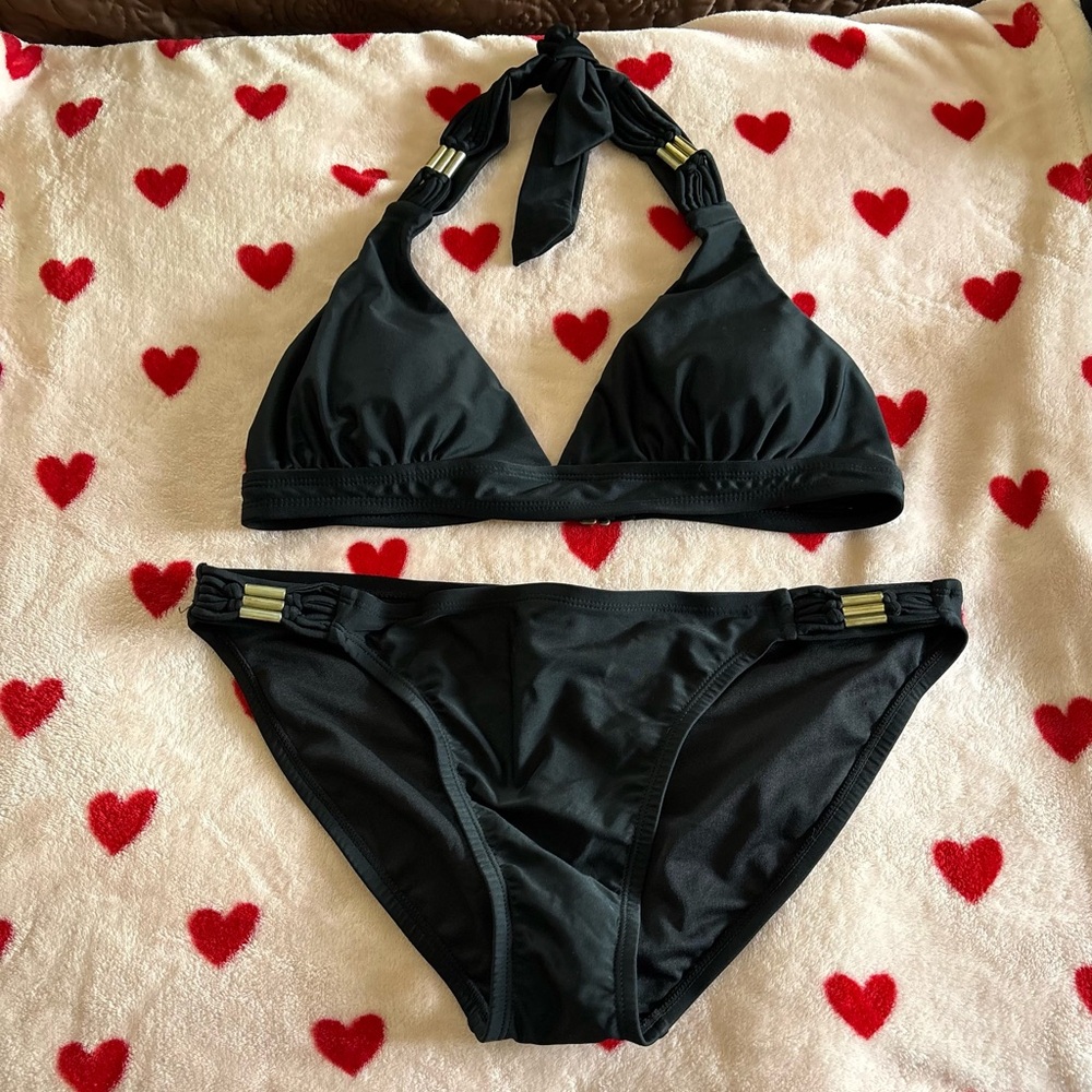 Apt. 9 brand. Black Halter Bikini Set